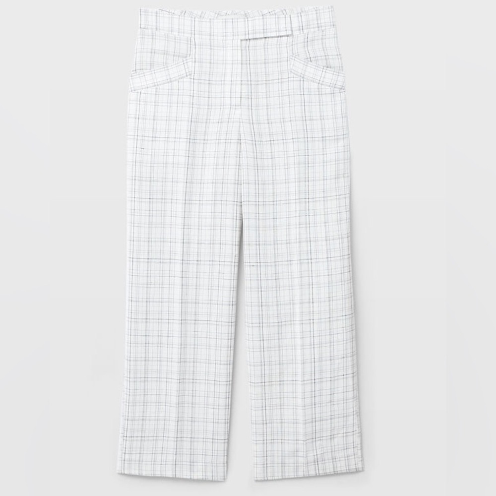 Club Monaco Plaid Signature Linen Blend Pant Size 6
